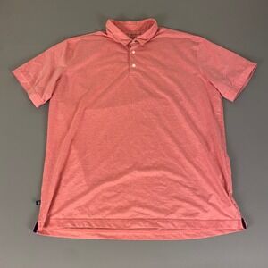Mizzen+Main‎ Polo Shirt Trim Fit Men's 2XL Pink Moisture Wicking Stretch Casual